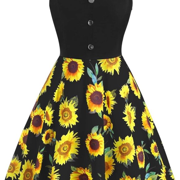Summer Sundress Women Cami Soft Polyester Keyhole Loose Fit Casual - Picture 1 of 5